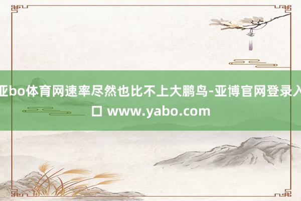亚bo体育网速率尽然也比不上大鹏鸟-亚博官网登录入口 www.yabo.com