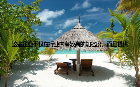 这些企业不仅在行业内有较高的知名度, 而且提供良好的薪酬待遇和广阔的晋升空间, 为求职者提供了良好的就业前景