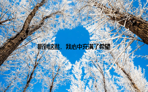 听到这些, 我心中充满了希望