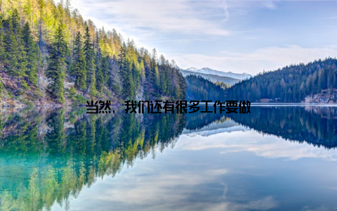 当然, 我们还有很多工作要做