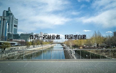 作为一名从业者, 我深感自豪