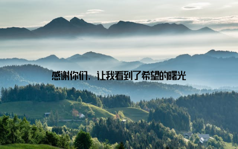 感谢你们, 让我看到了希望的曙光