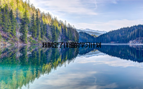 我制定了详细的学习计划