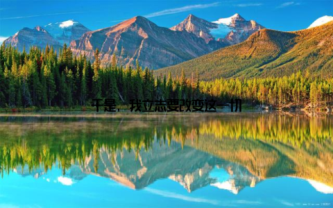 于是, 我立志要改变这一切