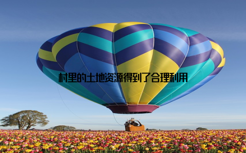 村里的土地资源得到了合理利用