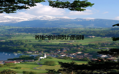 养殖户的共同努力是保障