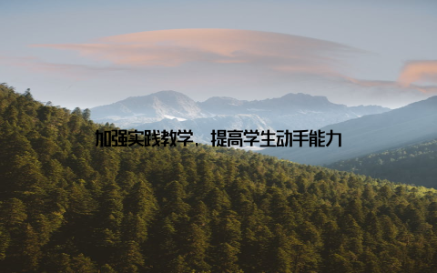 加强实践教学, 提高学生动手能力