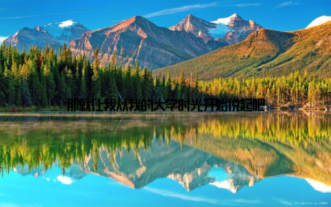 那就让我从我的大学时光开始说起吧