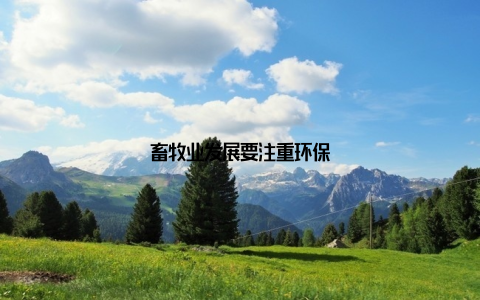 畜牧业发展要注重环保