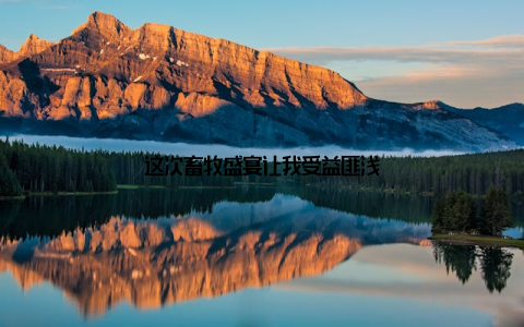 这次畜牧盛宴让我受益匪浅