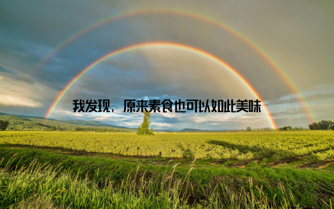 我发现, 原来素食也可以如此美味