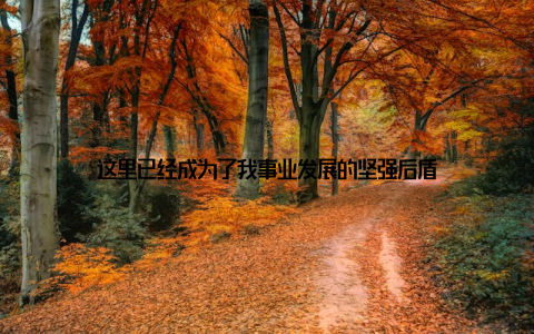 这里已经成为了我事业发展的坚强后盾